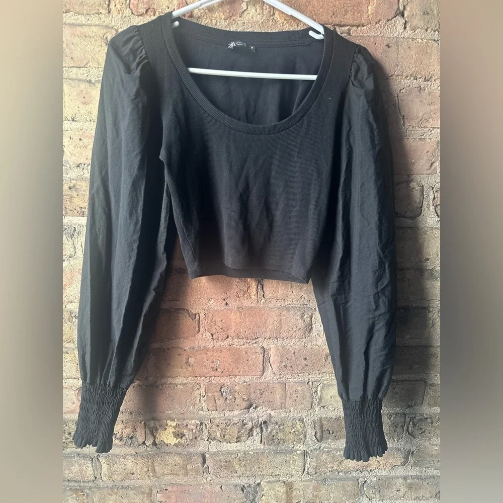 Zara Black Long Sleeve Blouse